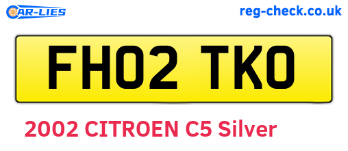 FH02TKO are the vehicle registration plates.