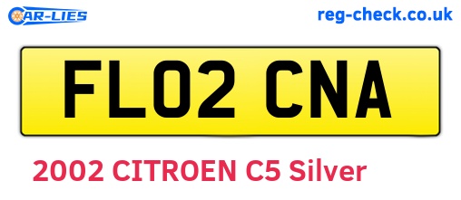 FL02CNA are the vehicle registration plates.