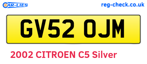 GV52OJM are the vehicle registration plates.