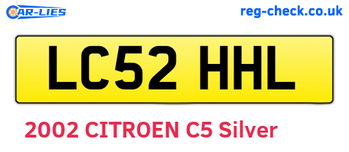 LC52HHL are the vehicle registration plates.