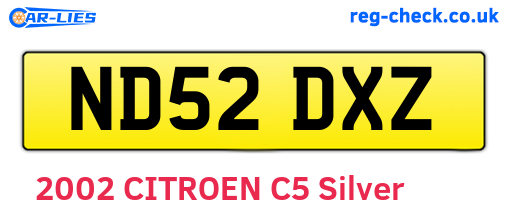 ND52DXZ are the vehicle registration plates.