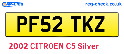 PF52TKZ are the vehicle registration plates.