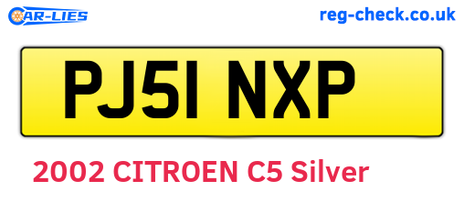 PJ51NXP are the vehicle registration plates.