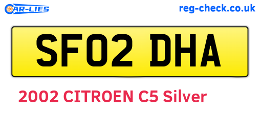 SF02DHA are the vehicle registration plates.