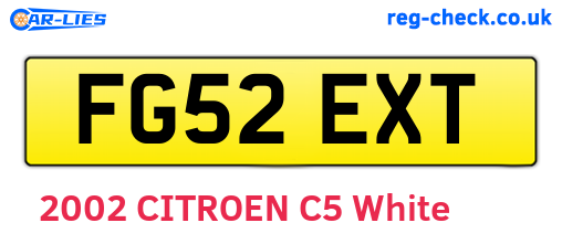 FG52EXT are the vehicle registration plates.
