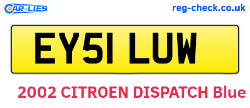 EY51LUW are the vehicle registration plates.