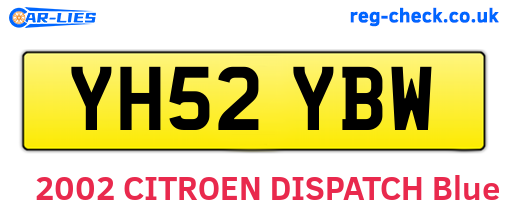 YH52YBW are the vehicle registration plates.