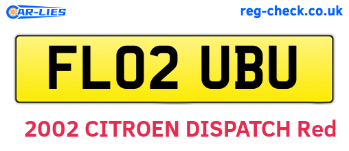 FL02UBU are the vehicle registration plates.