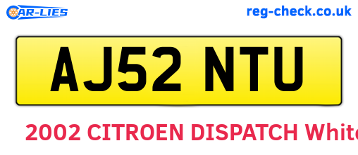 AJ52NTU are the vehicle registration plates.