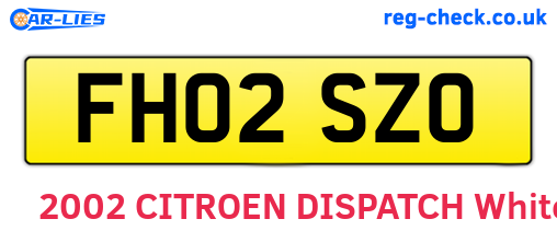 FH02SZO are the vehicle registration plates.