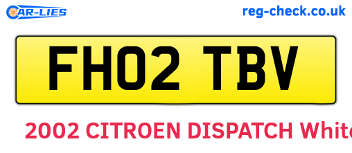 FH02TBV are the vehicle registration plates.