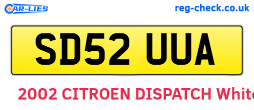 SD52UUA are the vehicle registration plates.