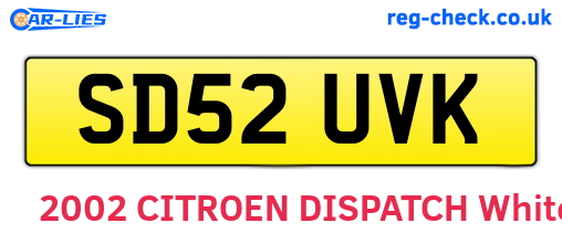 SD52UVK are the vehicle registration plates.