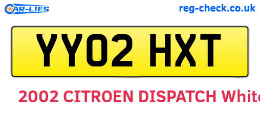 YY02HXT are the vehicle registration plates.