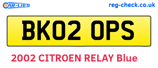 BK02OPS are the vehicle registration plates.
