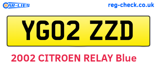 YG02ZZD are the vehicle registration plates.