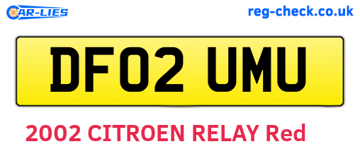 DF02UMU are the vehicle registration plates.