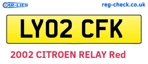 LY02CFK are the vehicle registration plates.