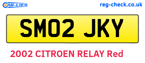 SM02JKY are the vehicle registration plates.