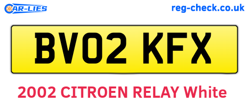 BV02KFX are the vehicle registration plates.