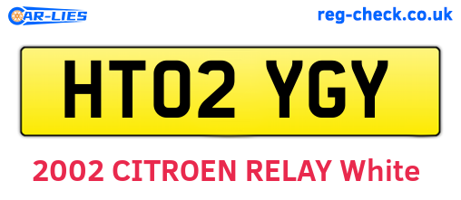 HT02YGY are the vehicle registration plates.