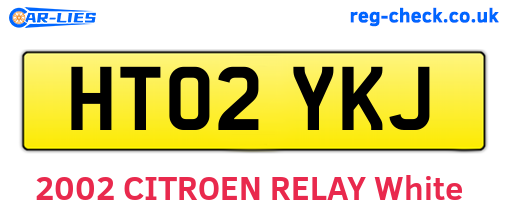 HT02YKJ are the vehicle registration plates.