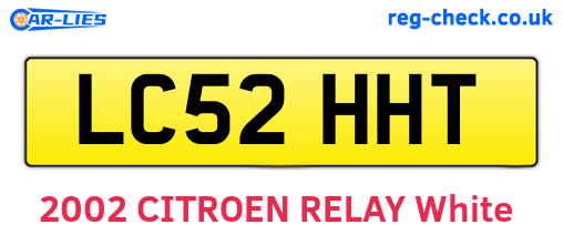 LC52HHT are the vehicle registration plates.