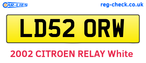 LD52ORW are the vehicle registration plates.