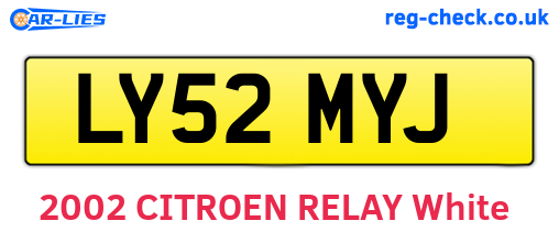 LY52MYJ are the vehicle registration plates.