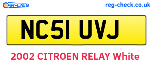 NC51UVJ are the vehicle registration plates.