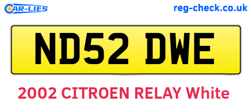 ND52DWE are the vehicle registration plates.