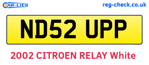 ND52UPP are the vehicle registration plates.