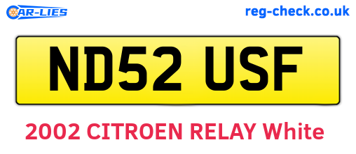 ND52USF are the vehicle registration plates.