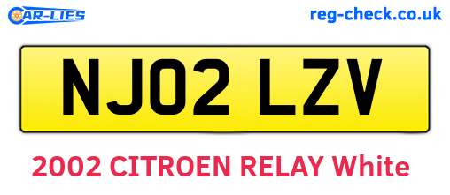 NJ02LZV are the vehicle registration plates.