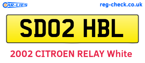 SD02HBL are the vehicle registration plates.
