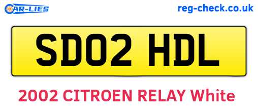 SD02HDL are the vehicle registration plates.