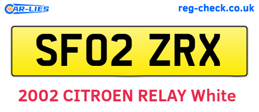 SF02ZRX are the vehicle registration plates.