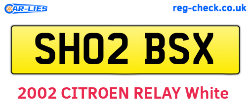 SH02BSX are the vehicle registration plates.