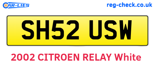 SH52USW are the vehicle registration plates.