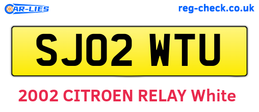 SJ02WTU are the vehicle registration plates.