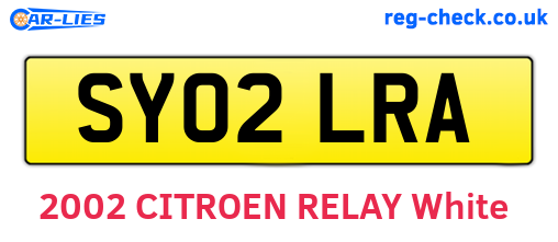 SY02LRA are the vehicle registration plates.