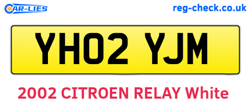 YH02YJM are the vehicle registration plates.