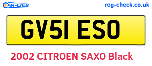 GV51ESO are the vehicle registration plates.