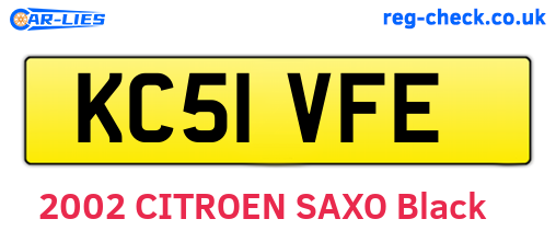 KC51VFE are the vehicle registration plates.