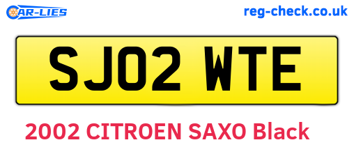 SJ02WTE are the vehicle registration plates.