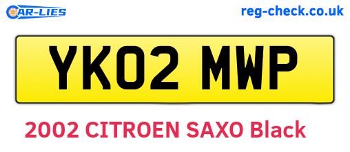 YK02MWP are the vehicle registration plates.