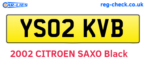 YS02KVB are the vehicle registration plates.