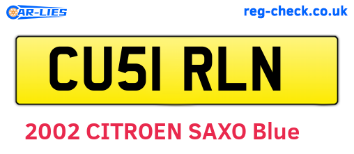 CU51RLN are the vehicle registration plates.