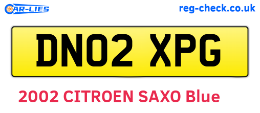DN02XPG are the vehicle registration plates.