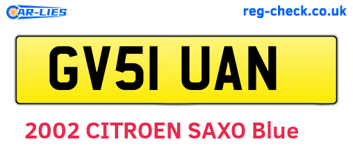 GV51UAN are the vehicle registration plates.